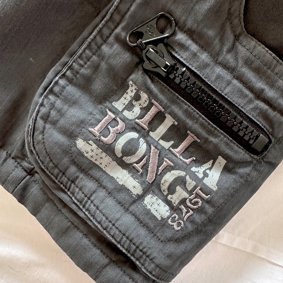 RARE Y2K Vintage Billabong Gray Hooded Utility Jacket Women's Large - Picture 6 of 7